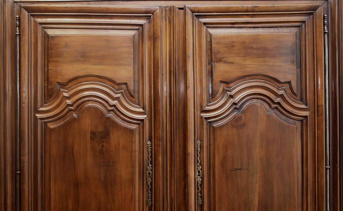 Small Louis XIV-style Walnut Cabinet With 2 Doors And 1 Drawer; Can Be Disassembled. -photo-4
