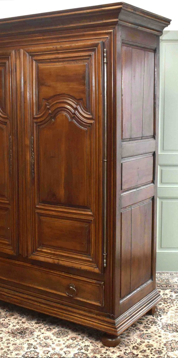 Small Louis XIV-style Walnut Cabinet With 2 Doors And 1 Drawer; Can Be Disassembled. -photo-3