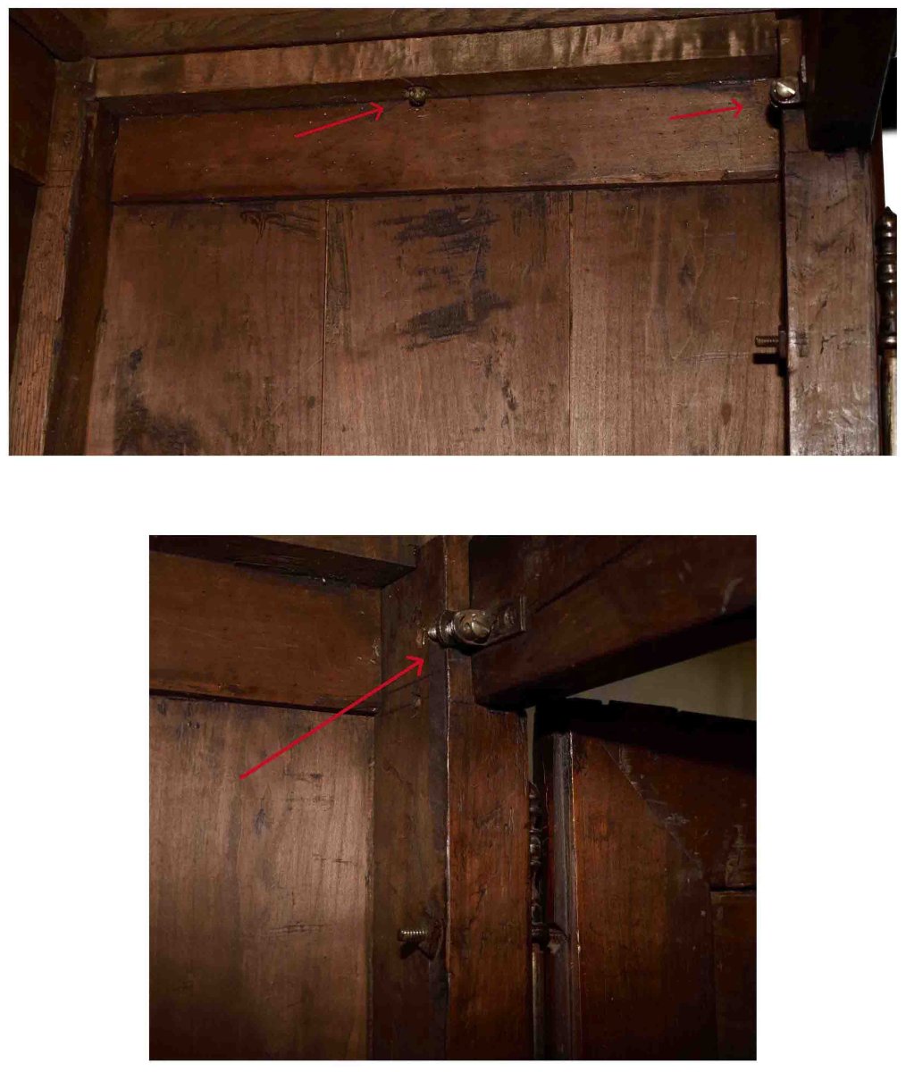 Small Louis XIV-style Walnut Cabinet With 2 Doors And 1 Drawer; Can Be Disassembled. -photo-7