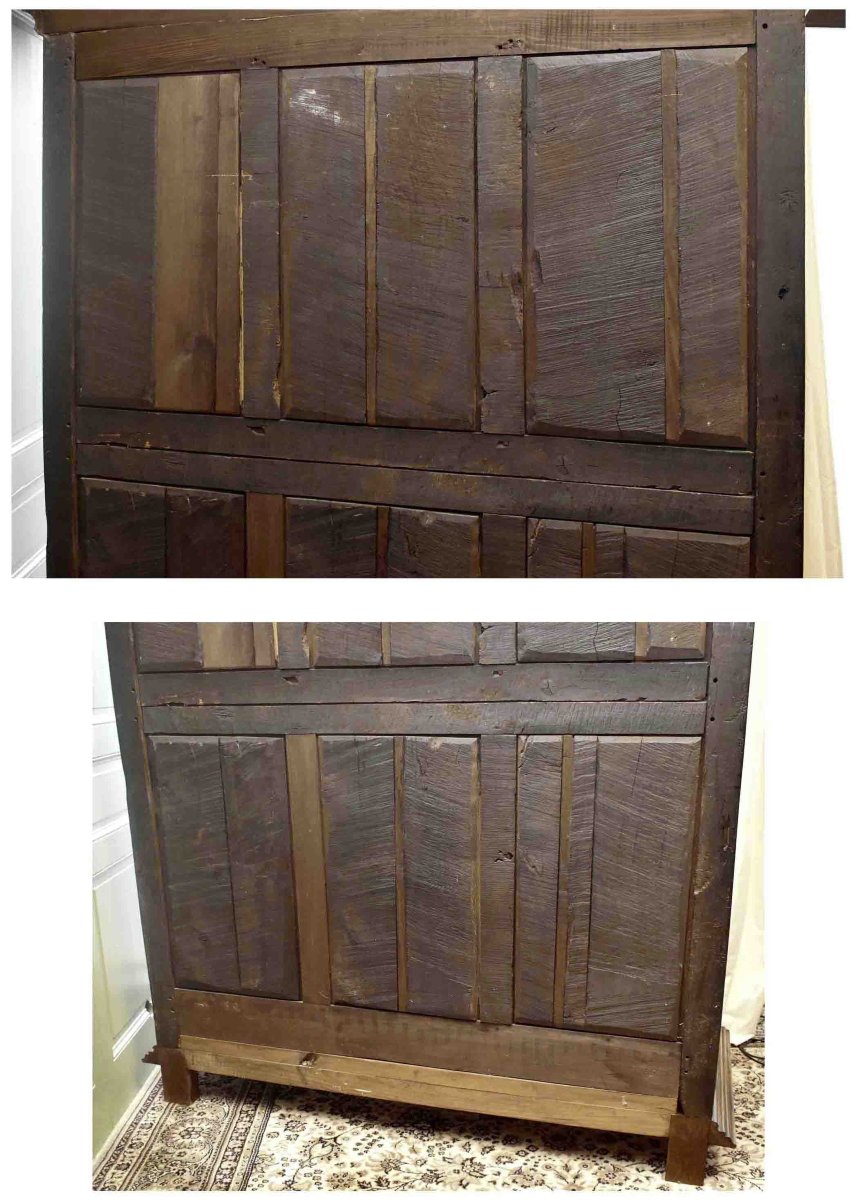 Small Louis XIV-style Walnut Cabinet With 2 Doors And 1 Drawer; Can Be Disassembled. -photo-8
