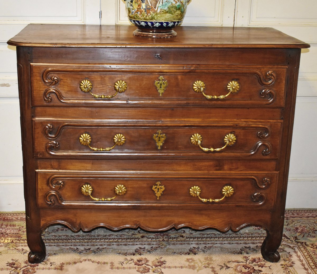 Commode Louis XV , Epoque XVIIIe siècle  en Cerisier Et Chêne Massif,  région Castres Languedoc-photo-3