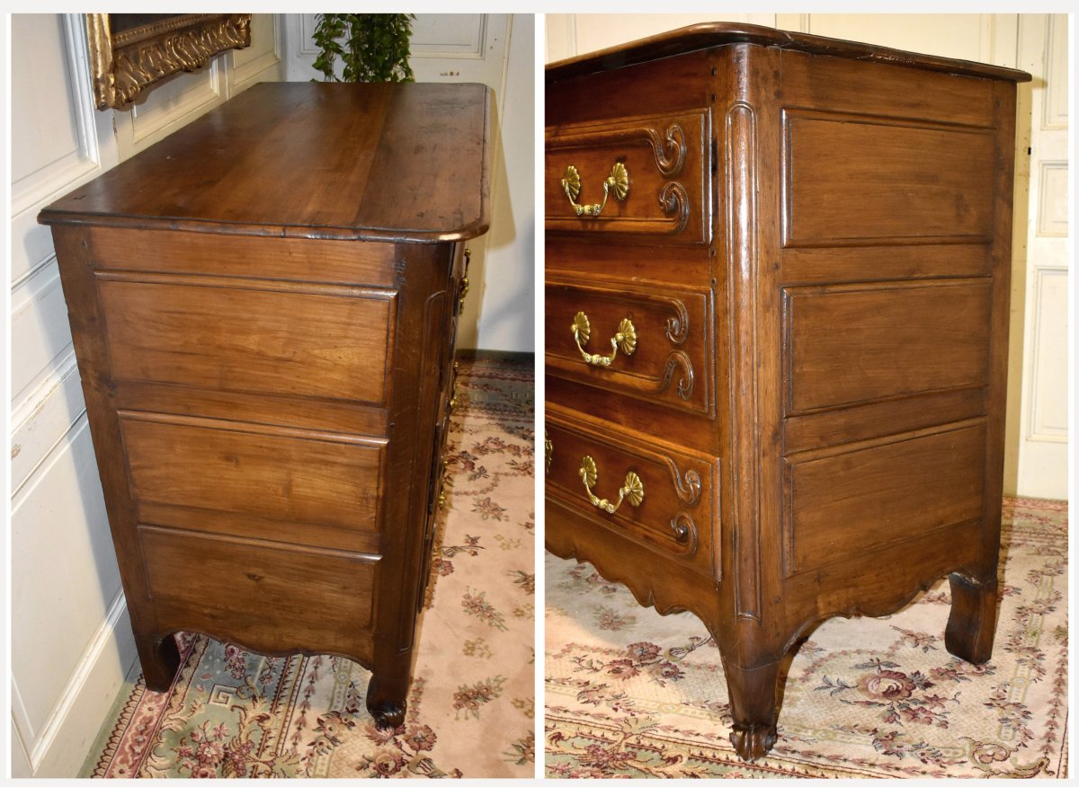 Commode Louis XV , Epoque XVIIIe siècle  en Cerisier Et Chêne Massif,  région Castres Languedoc-photo-3