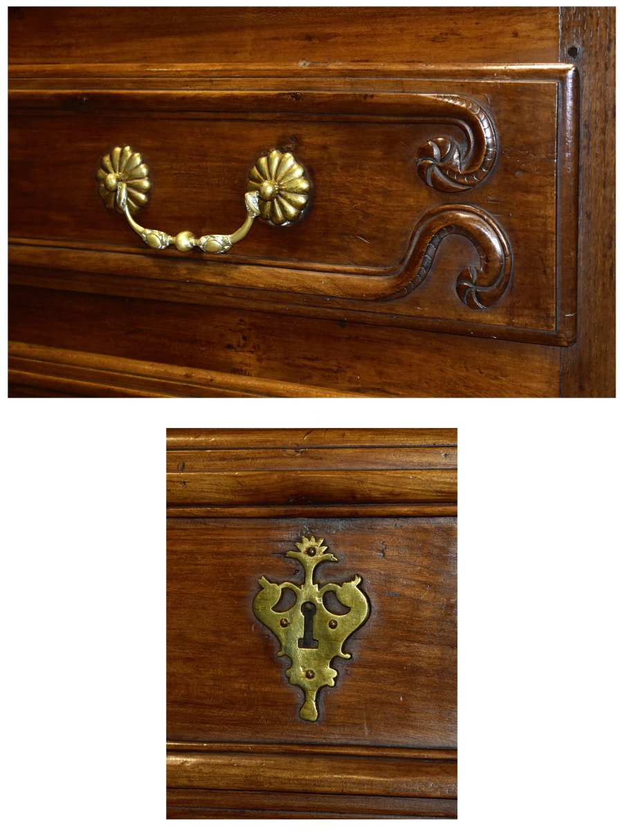 Commode Louis XV , Epoque XVIIIe siècle  en Cerisier Et Chêne Massif,  région Castres Languedoc-photo-5