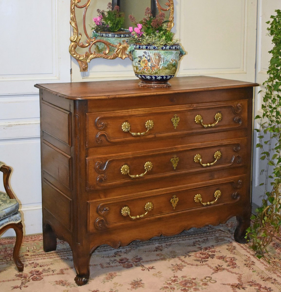 Commode Louis XV , Epoque XVIIIe siècle  en Cerisier Et Chêne Massif,  région Castres Languedoc
