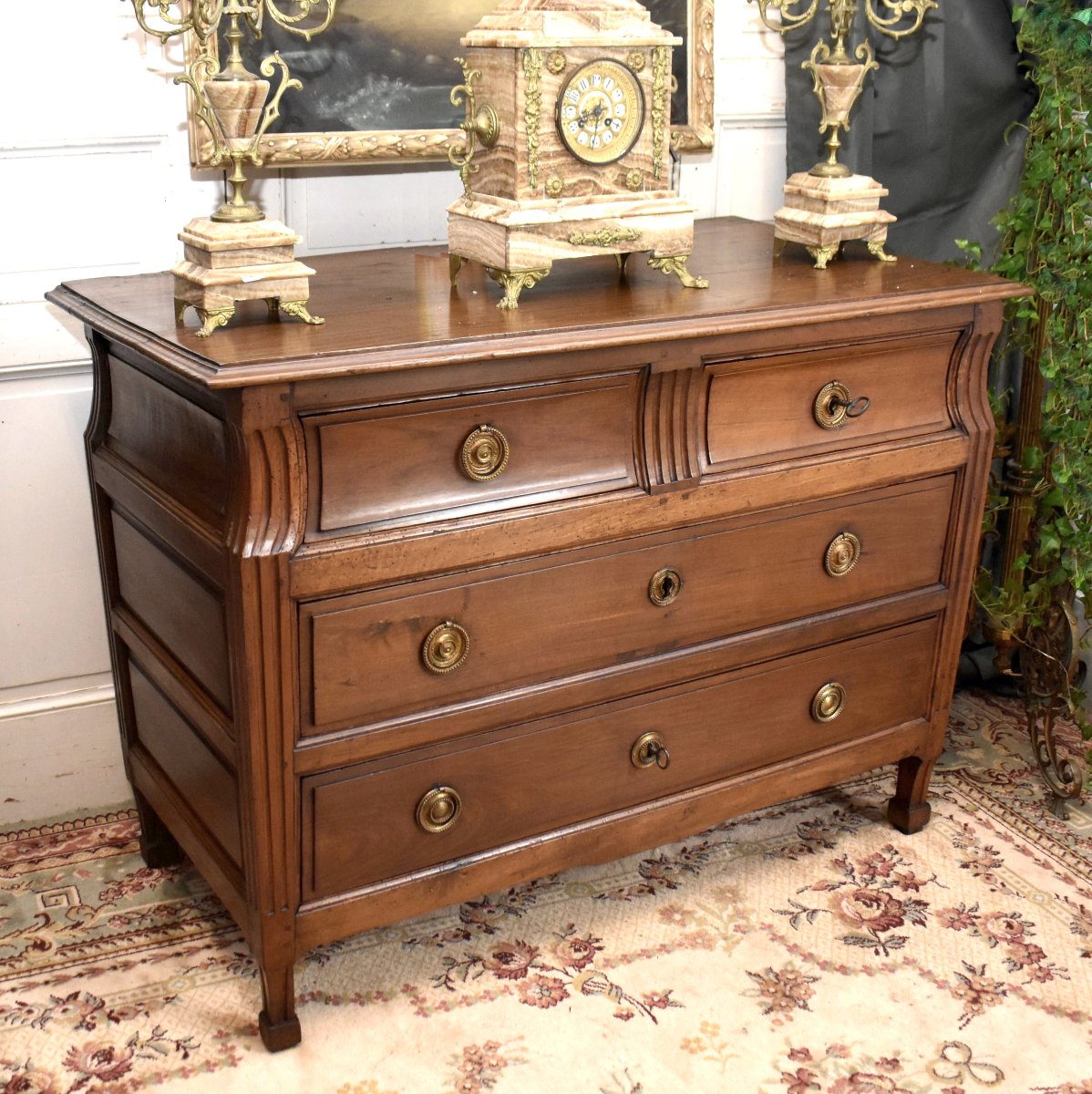  Commode  Louis XVI En Bois massif époque fin  XVIIIe siècle,  plateau bois, -photo-3