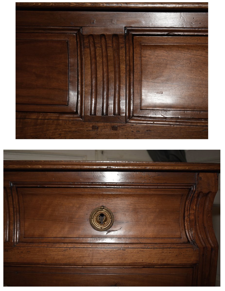  Commode  Louis XVI En Bois massif époque fin  XVIIIe siècle,  plateau bois, -photo-4
