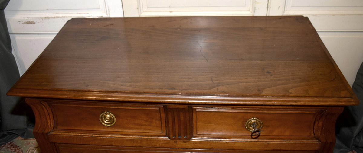  Commode  Louis XVI En Bois massif époque fin  XVIIIe siècle,  plateau bois, -photo-6