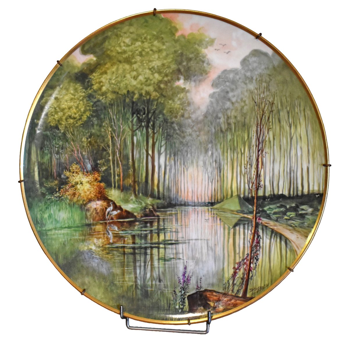 Important Pair Of Decorative Limoges Porcelain Plates By Tressemanes And Vogt (1892–1907) -photo-4