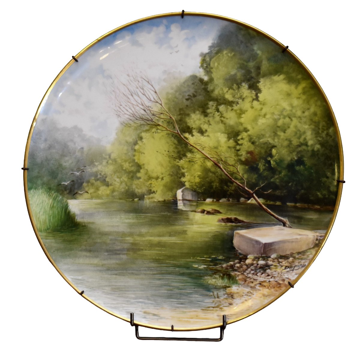 Important Pair Of Decorative Limoges Porcelain Plates By Tressemanes And Vogt (1892–1907) -photo-1