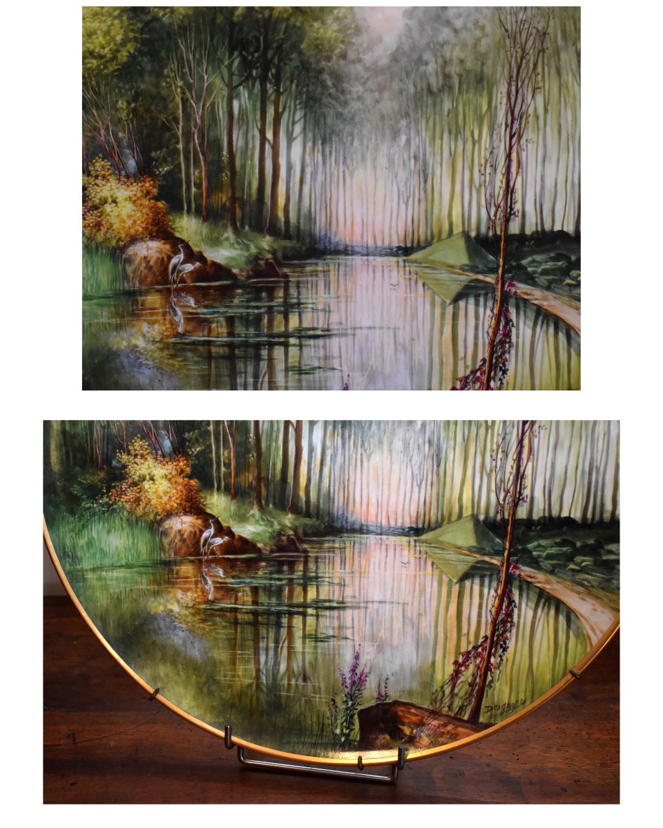 Important Pair Of Decorative Limoges Porcelain Plates By Tressemanes And Vogt (1892–1907) -photo-2