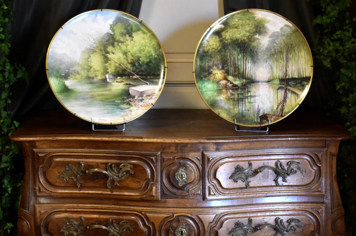 Desgropes Limoges , Paire De Plats Décoratifs En Porcelaine  Tressemanes Et Vogt ( 1892-1907) 