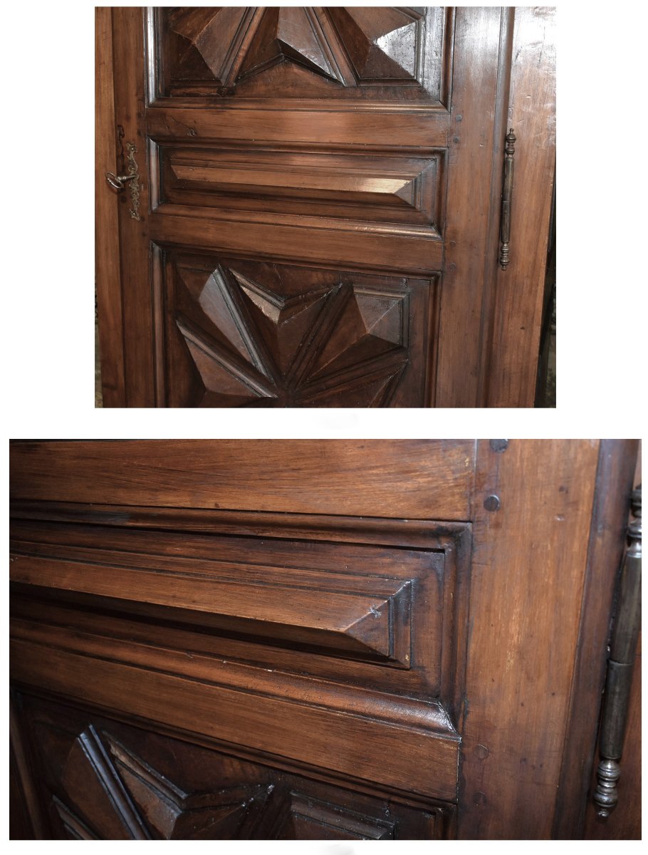 Louis XIII-style Wooden Dresser With Fruit Motifs And Miscellaneous Decorations, 1-door Cabinet, Diamond-shaped Nails -photo-3