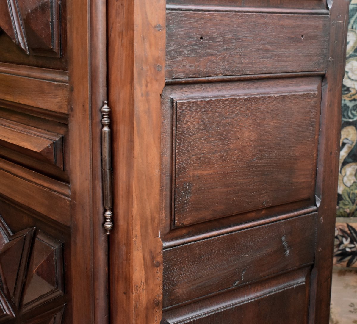 Louis XIII-style Wooden Dresser With Fruit Motifs And Miscellaneous Decorations, 1-door Cabinet, Diamond-shaped Nails -photo-5