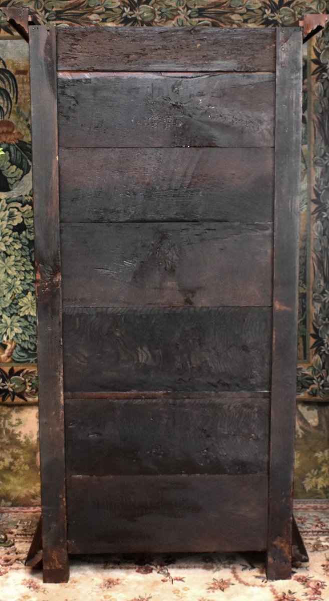 Louis XIII-style Wooden Dresser With Fruit Motifs And Miscellaneous Decorations, 1-door Cabinet, Diamond-shaped Nails -photo-8