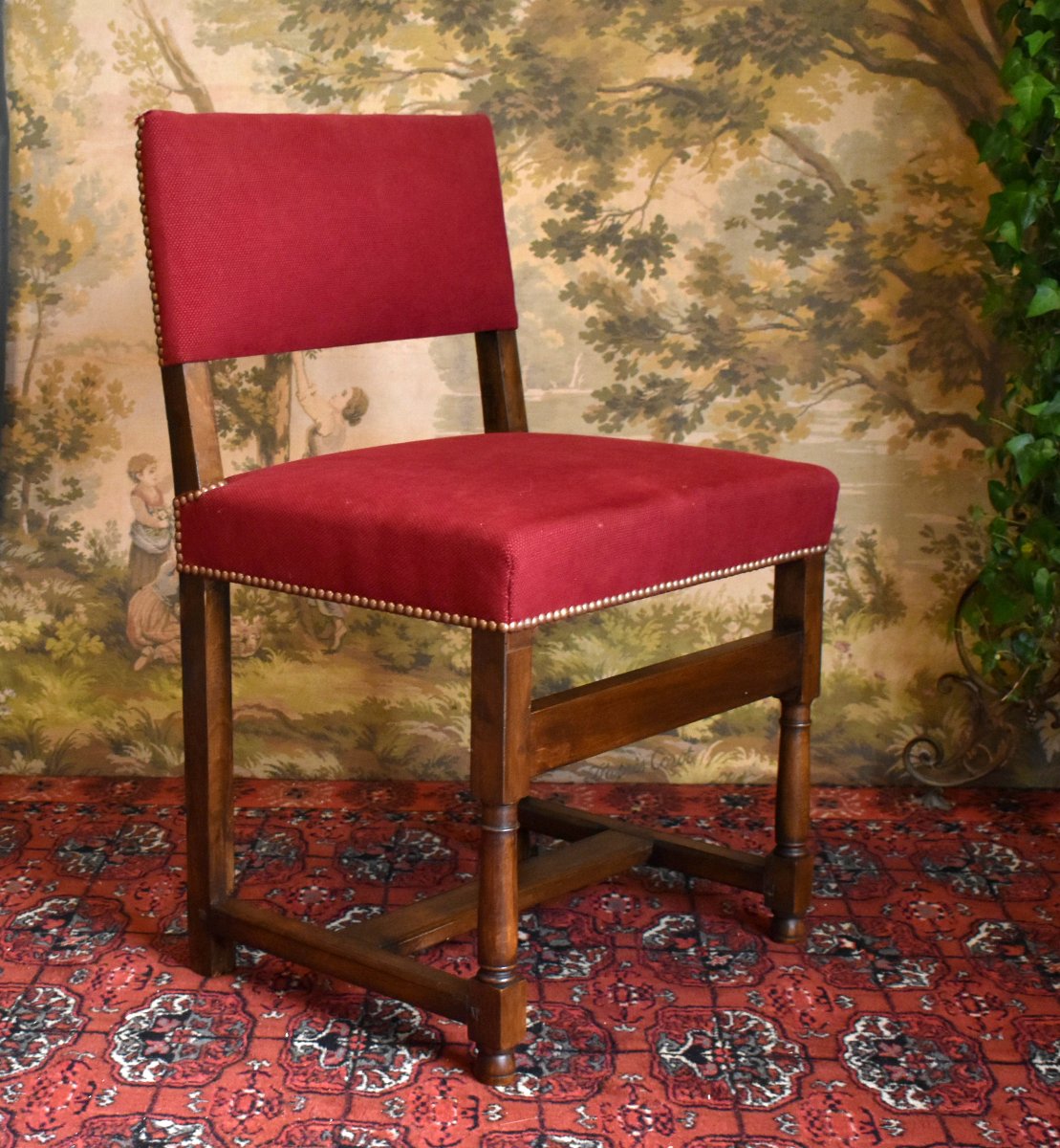 Renaissance-style Chair - Louis XIII With A Short, Wide Backrest -photo-2