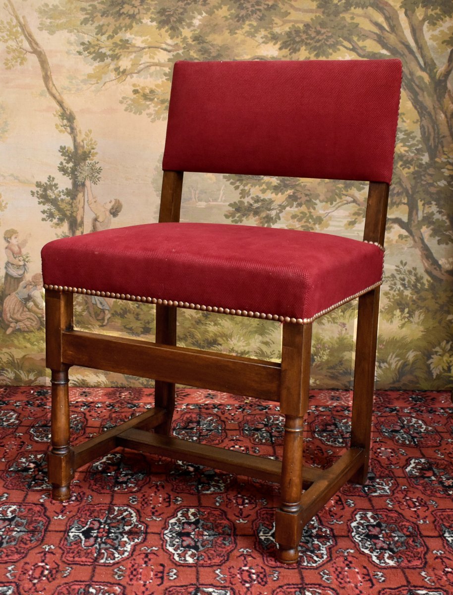 Renaissance-style Chair - Louis XIII With A Short, Wide Backrest -photo-3