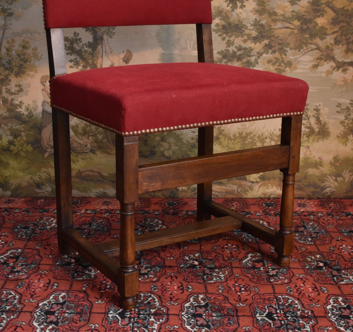 Renaissance-style Chair - Louis XIII With A Short, Wide Backrest -photo-1