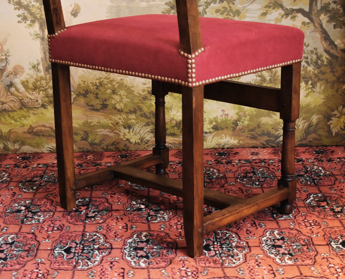 Renaissance-style Chair - Louis XIII With A Short, Wide Backrest -photo-3