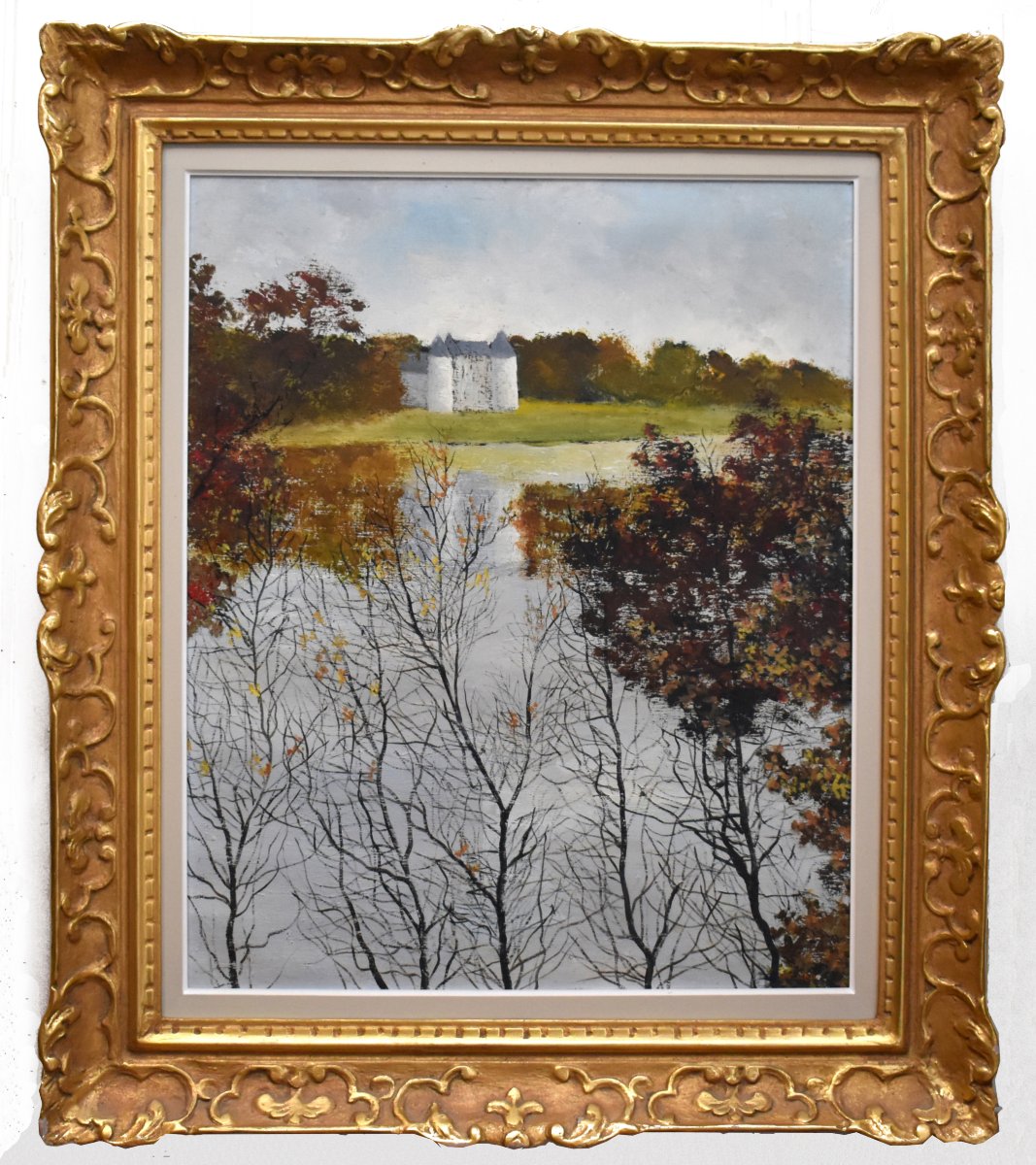 Michel Roy, Known As Michel Saint Alban, View Of The Château De La Verrerie And Its Pond, Oizon, 18-photo-3