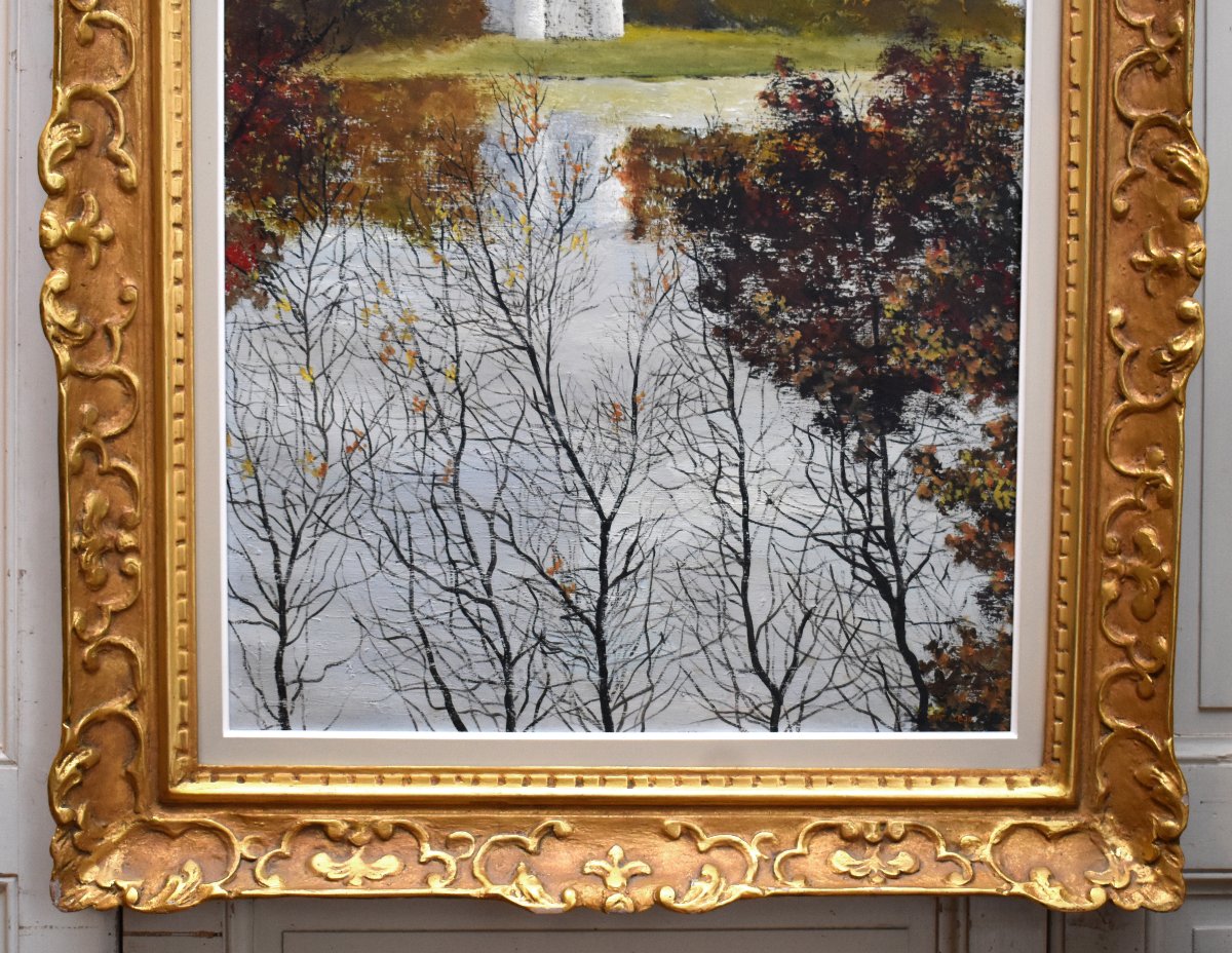 Michel Roy, Known As Michel Saint Alban, View Of The Château De La Verrerie And Its Pond, Oizon, 18-photo-3