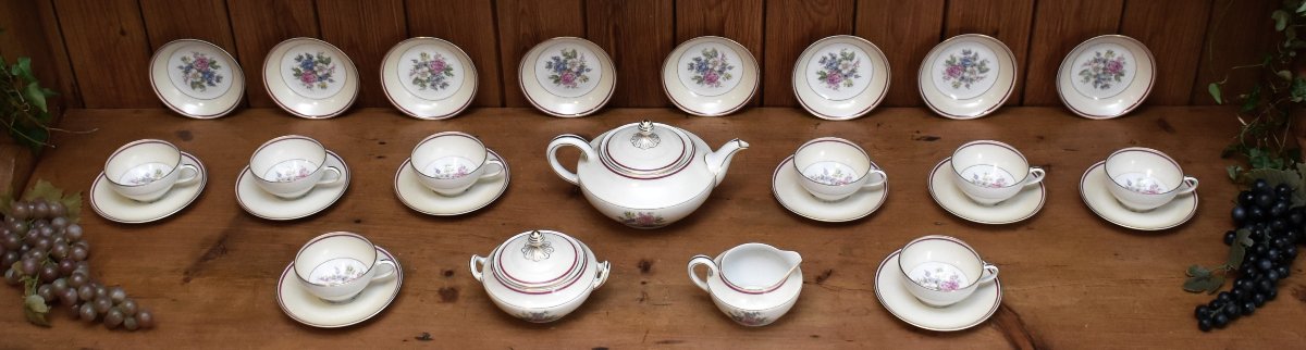 Charles Arhenfeldt porcelaine de Limoges, service à thé ou café et service à entremet ou crème -photo-2