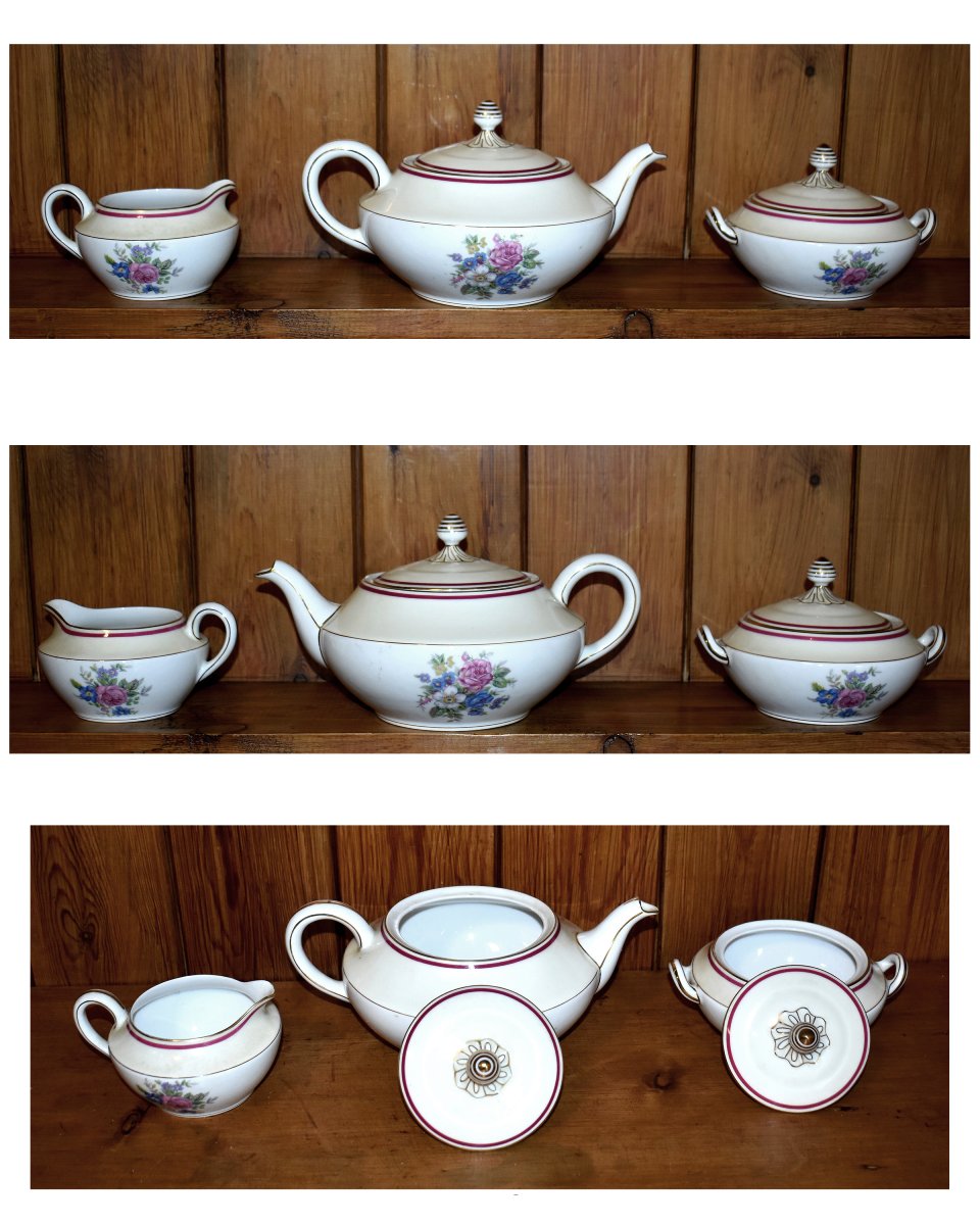 Charles Arhenfeldt porcelaine de Limoges, service à thé ou café et service à entremet ou crème -photo-3