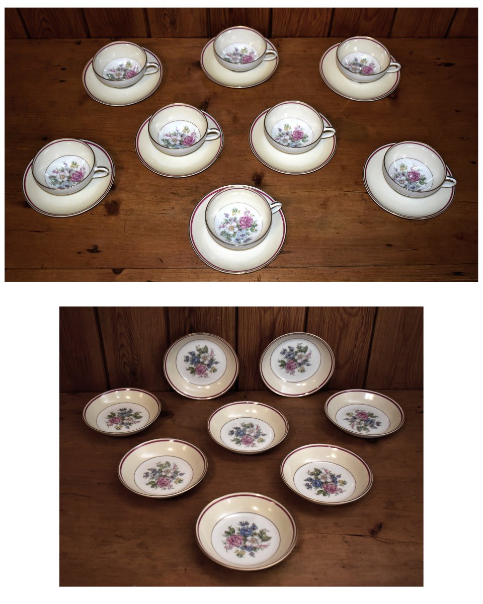 Charles Arhenfeldt porcelaine de Limoges, service à thé ou café et service à entremet ou crème -photo-4