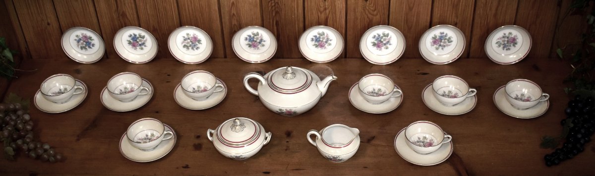 Charles Arhenfeldt porcelaine de Limoges, service à thé ou café et service à entremet ou crème -photo-8