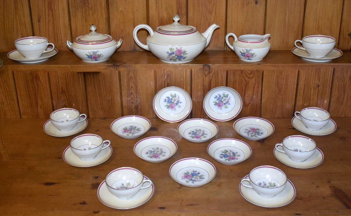 Charles Arhenfeldt porcelaine de Limoges, service à thé ou café et service à entremet ou crème 