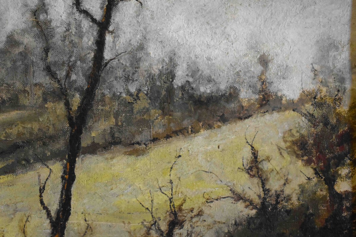 Louis Peyrat (1911–1999). Painting: Landscape, A Small Country Road.-photo-6
