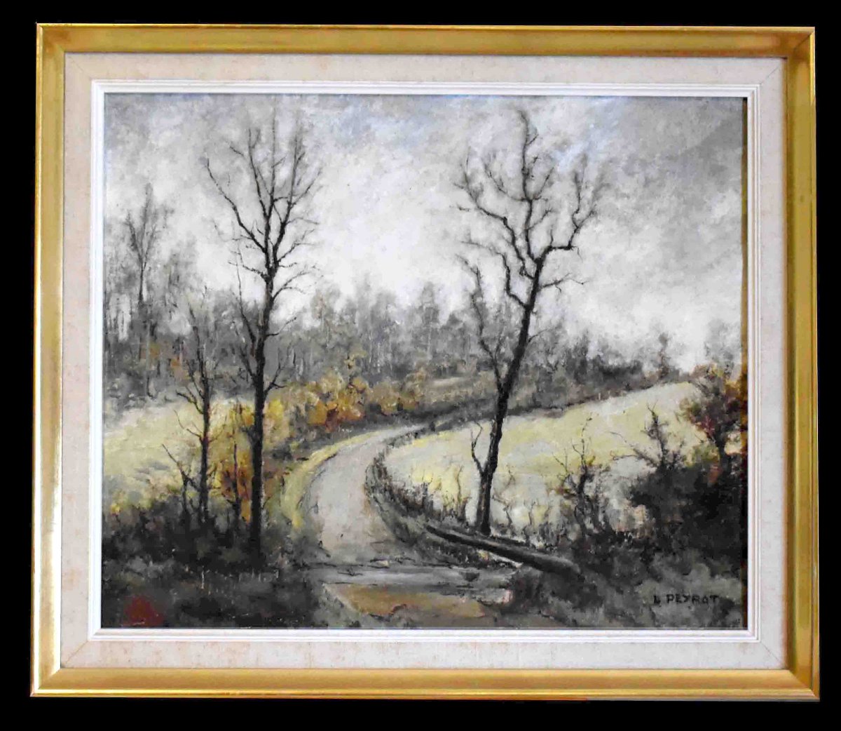 Louis Peyrat (1911–1999). Painting: Landscape, A Small Country Road.