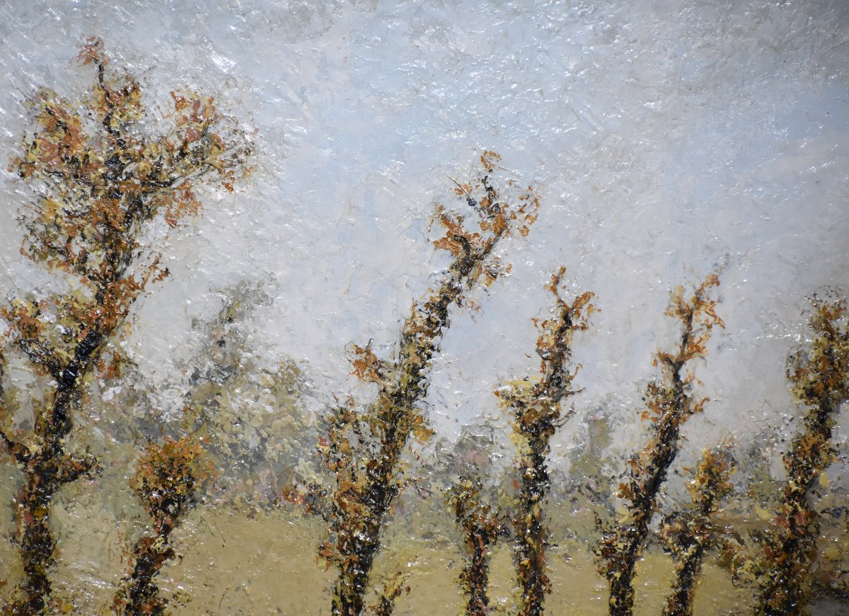 Louis  Peyrat (1911-1999) .   peinture  intitulée : paysage corrézien et daté 1969. encadré.-photo-2