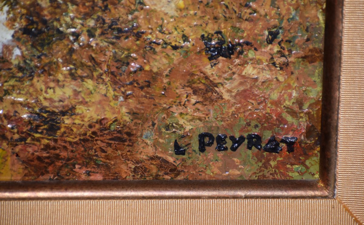 Louis  Peyrat (1911-1999) .   peinture  intitulée : paysage corrézien et daté 1969. encadré.-photo-5