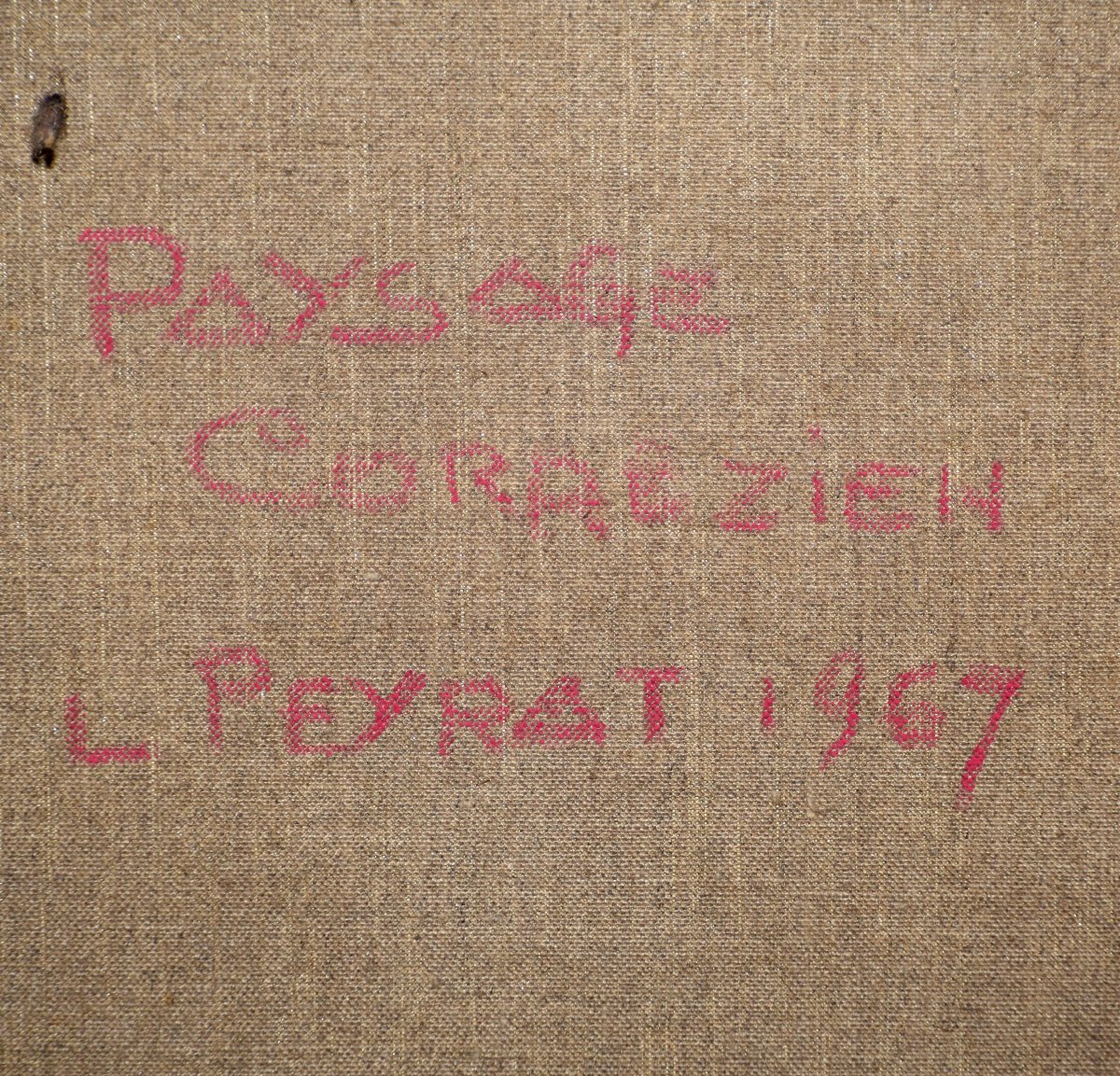 Louis  Peyrat (1911-1999) .   peinture  intitulée : paysage corrézien et daté 1969. encadré.-photo-6