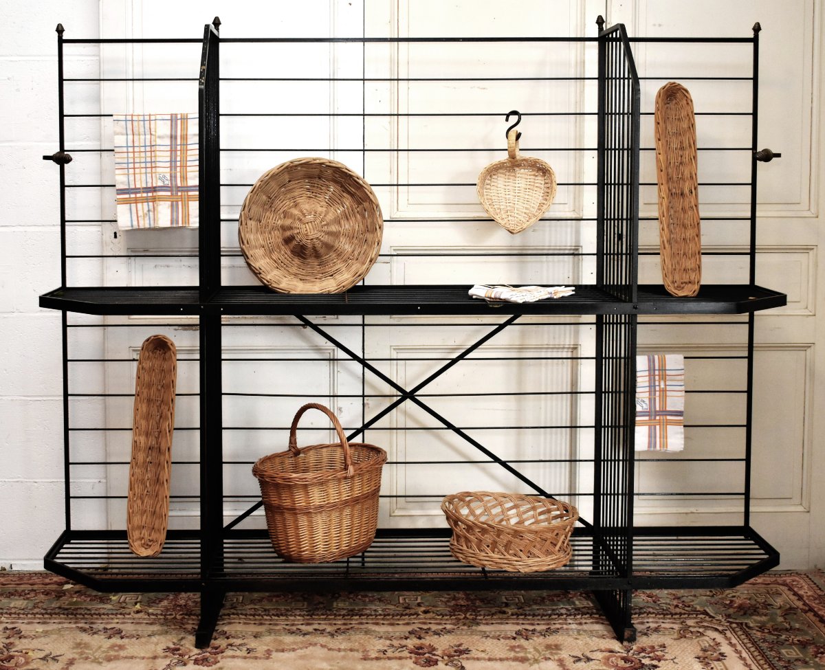 Large Iron Baker's Rack, Bakery Shelf, Professional-grade Furniture. Bread, Art Deco-photo-2