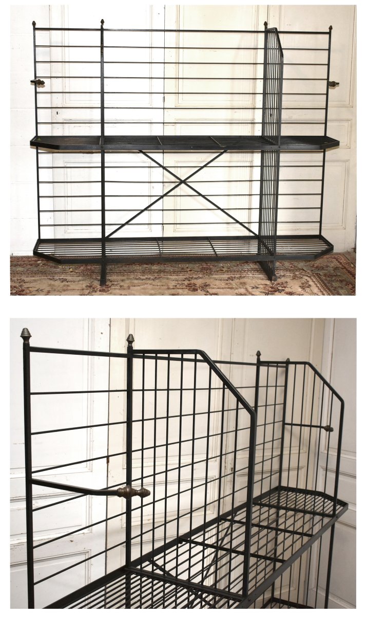 Large Iron Baker's Rack, Bakery Shelf, Professional-grade Furniture. Bread, Art Deco-photo-4