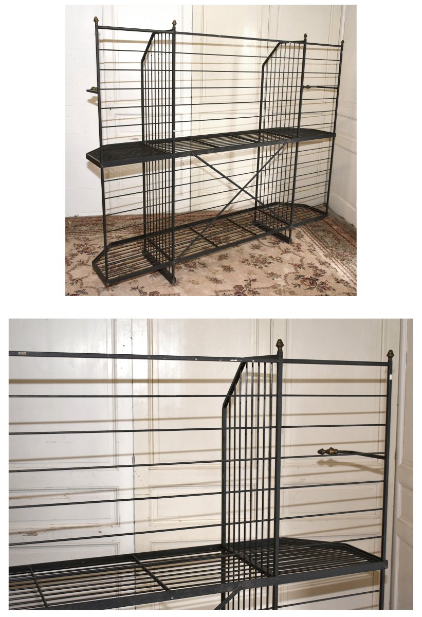 Large Iron Baker's Rack, Bakery Shelf, Professional-grade Furniture. Bread, Art Deco-photo-2