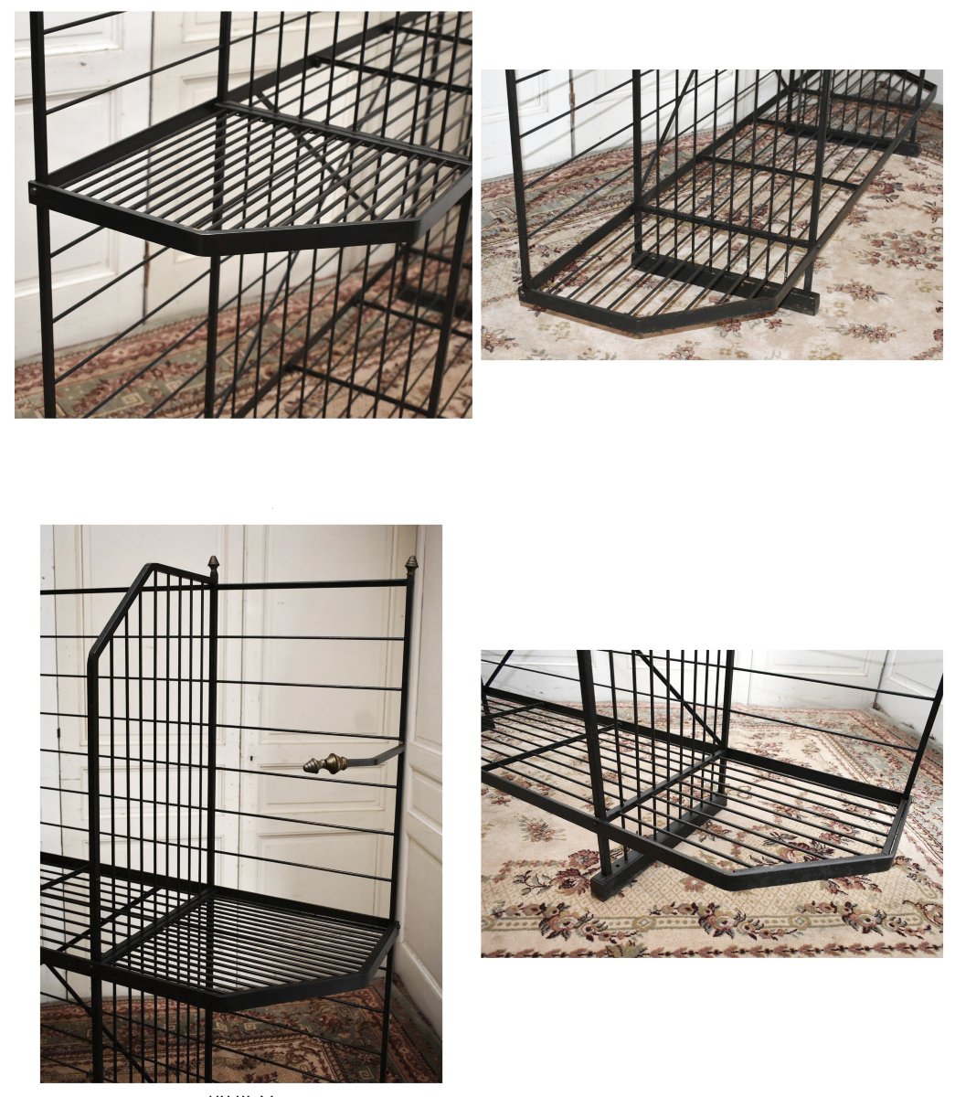 Large Iron Baker's Rack, Bakery Shelf, Professional-grade Furniture. Bread, Art Deco-photo-3