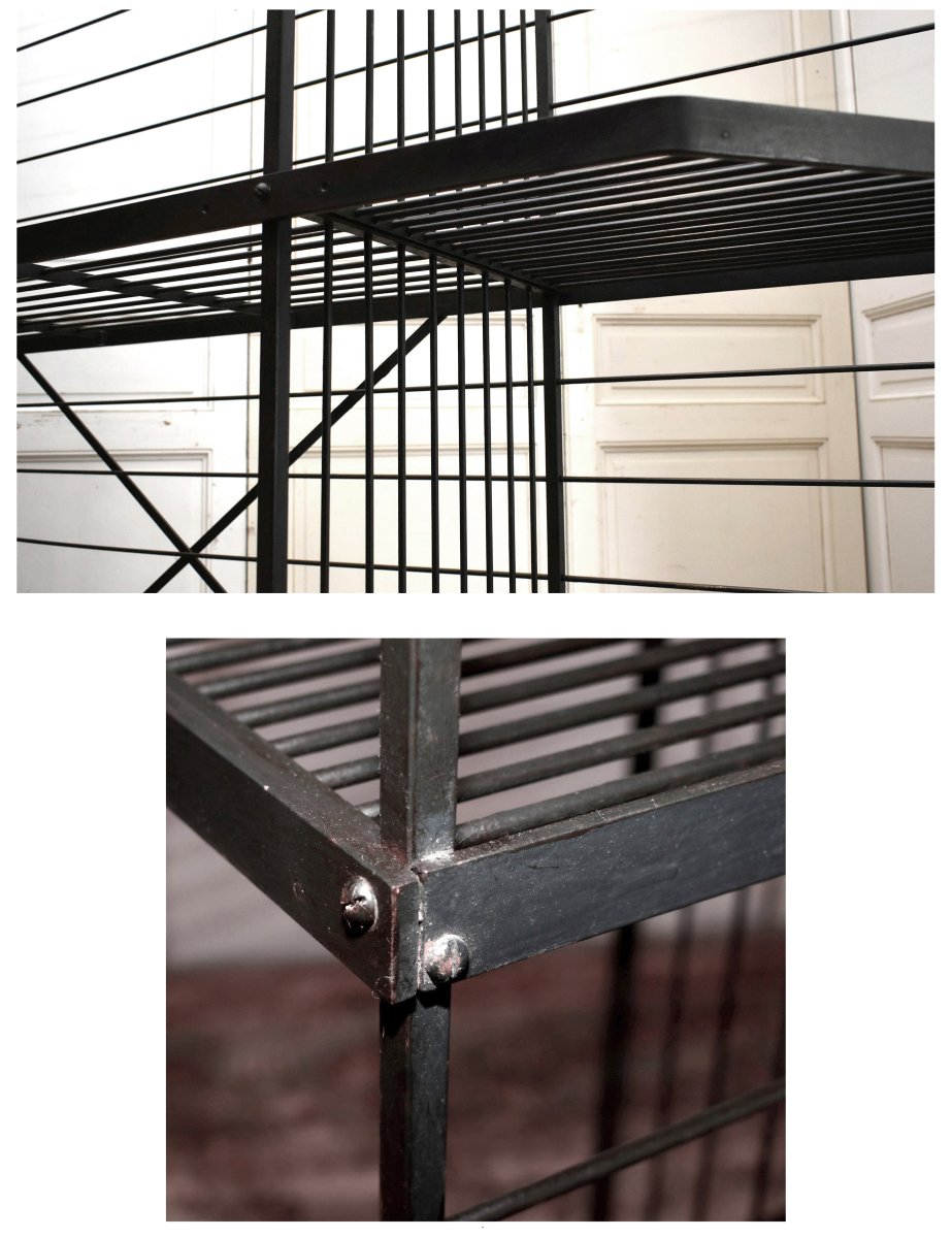 Large Iron Baker's Rack, Bakery Shelf, Professional-grade Furniture. Bread, Art Deco-photo-6