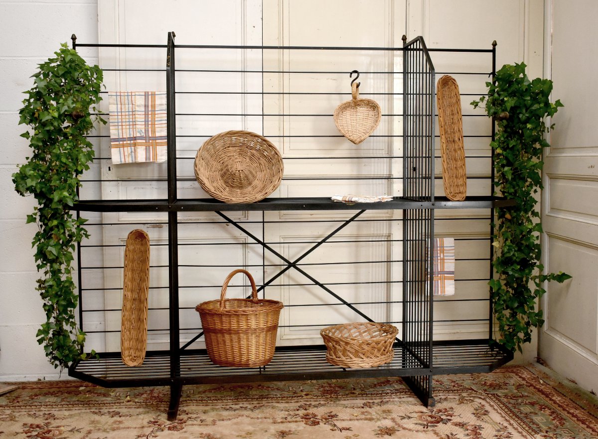 Large Iron Baker's Rack, Bakery Shelf, Professional-grade Furniture. Bread, Art Deco
