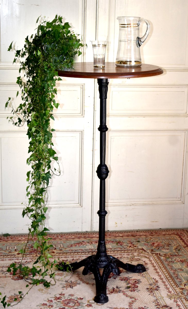  Standing Table, Round Bistro Table With Cast-iron Legs At Counter Height, Side Table, Café Stool-photo-2