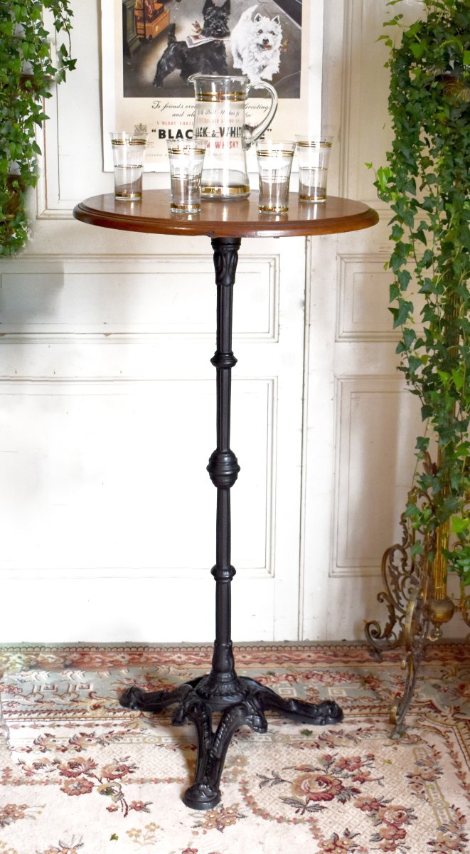  Standing Table, Round Bistro Table With Cast-iron Legs At Counter Height, Side Table, Café Stool