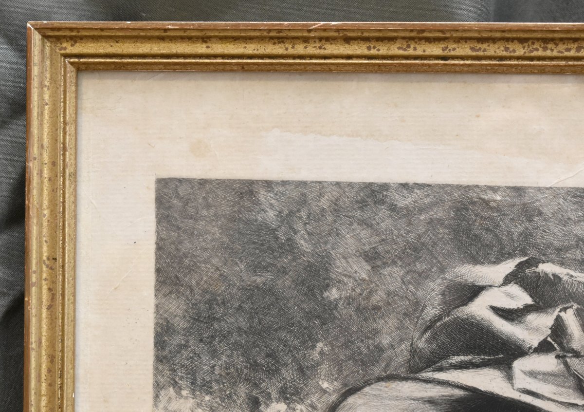 Engraving By Daniel Charles Marie Mordant, After Albert Edelfelt. Portrait Of A Young Woman -photo-4