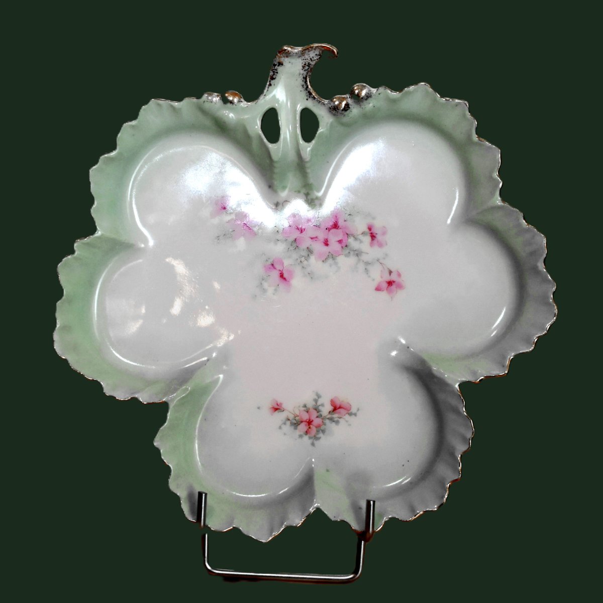 Limoges Porcelain Liqueur Set With Floral Design, Including 6 Glasses, 1 Decanter, And 1 Tray-photo-1