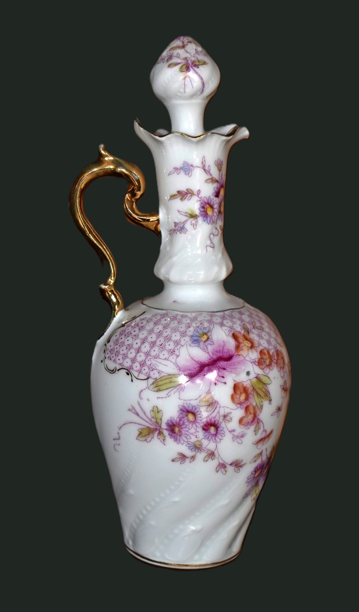 Service à Liqueur En Porcelaine De Limoges , Plateau à Fond De Miroir, serviteur pour liqueur-photo-2