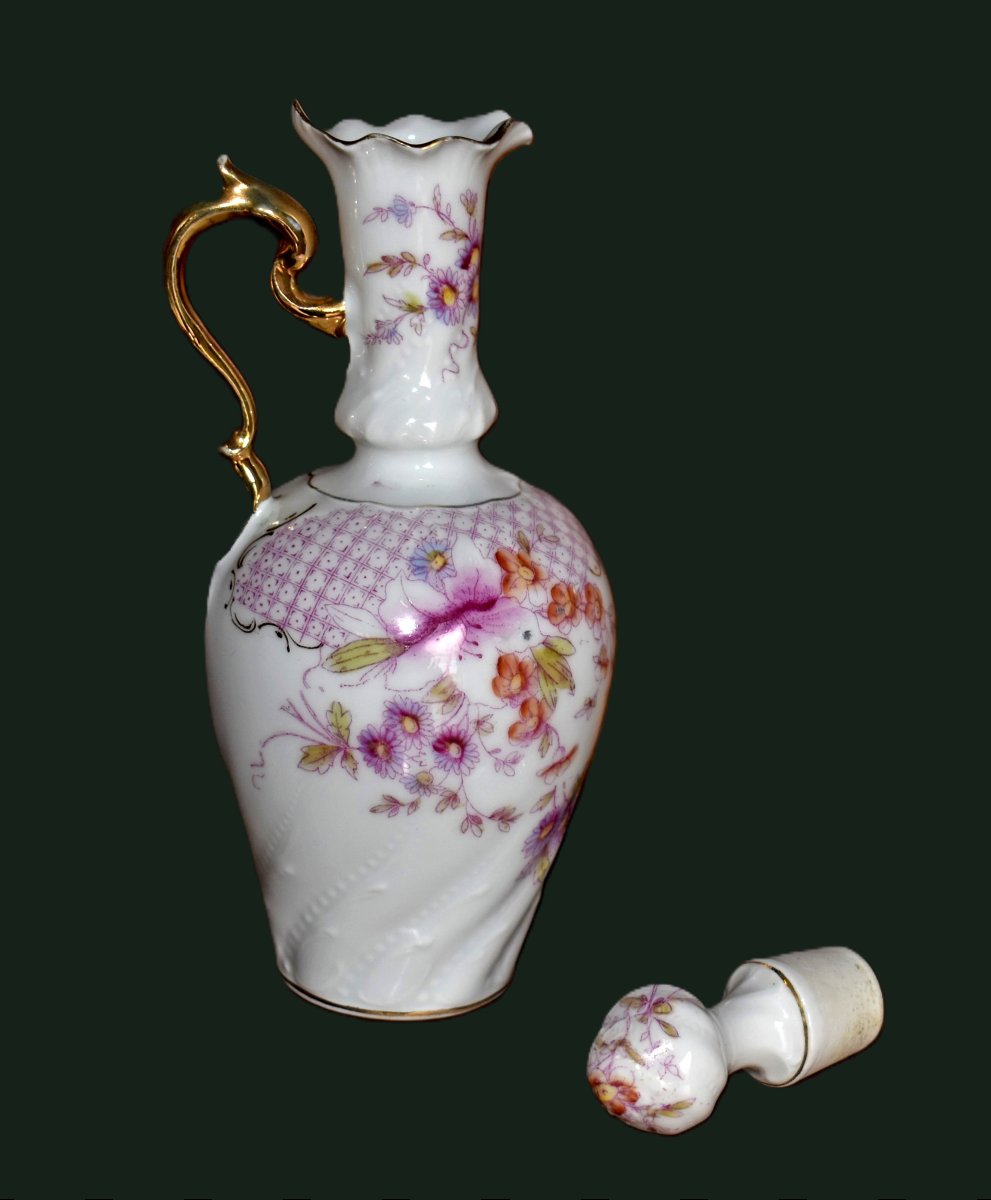 Service à Liqueur En Porcelaine De Limoges , Plateau à Fond De Miroir, serviteur pour liqueur-photo-3