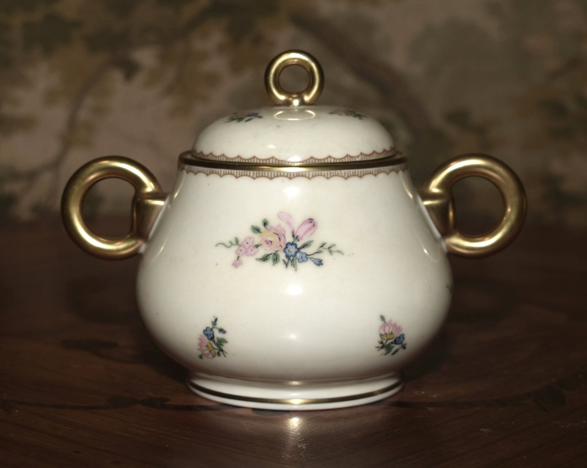 Service à Café Ou Thé En Porcelaine De Limoges Pour 10 Personnes, A. Vignaud Période 1962-photo-4