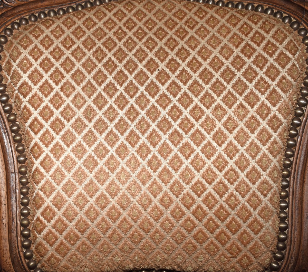 Chaise de  Style Louis XV  rocaille en Noyer , Tissu Velours . siège de salon ou chambre XIXe-photo-7