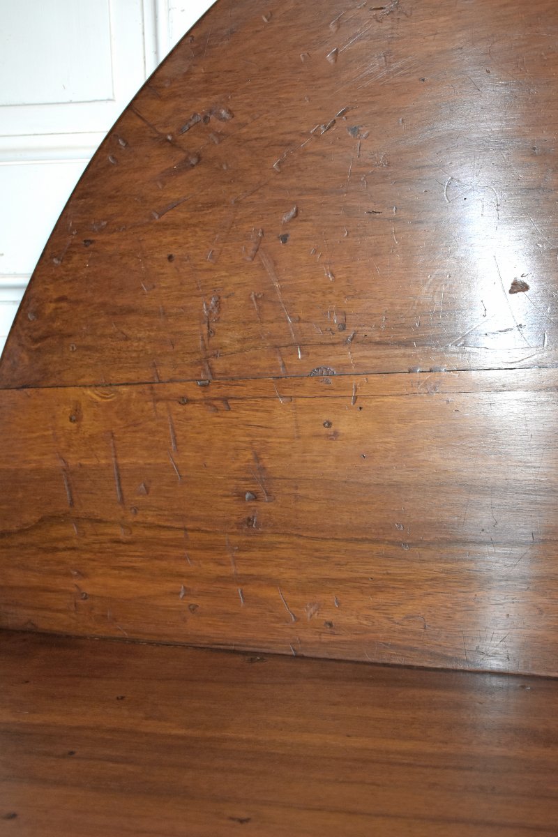 Half-moon Table In Walnut, 19th Century -photo-7