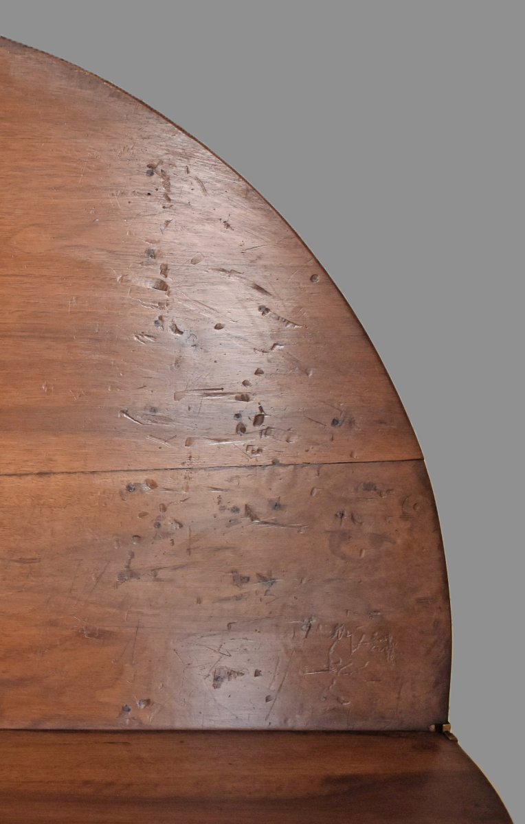 Half-moon Table In Walnut, 19th Century -photo-8